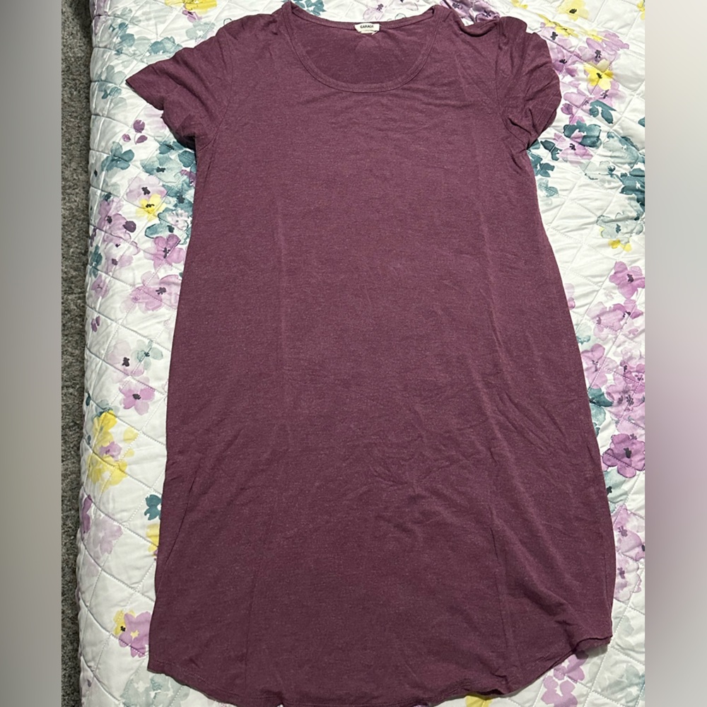 Garage Purple Short Sleeve T-shirt Dress